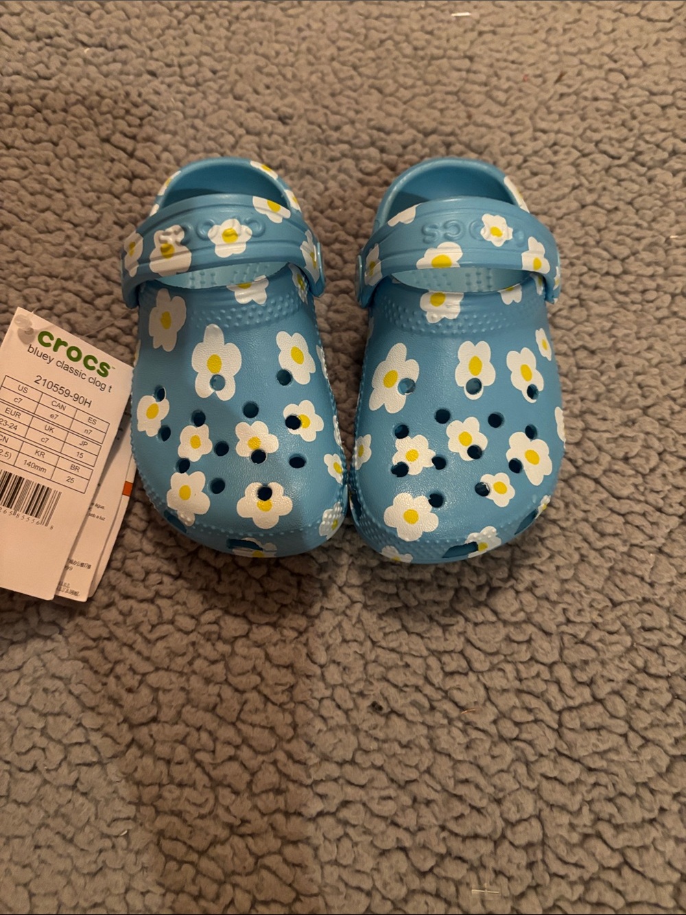 CROCS Kids Blue Floral Classic Clog